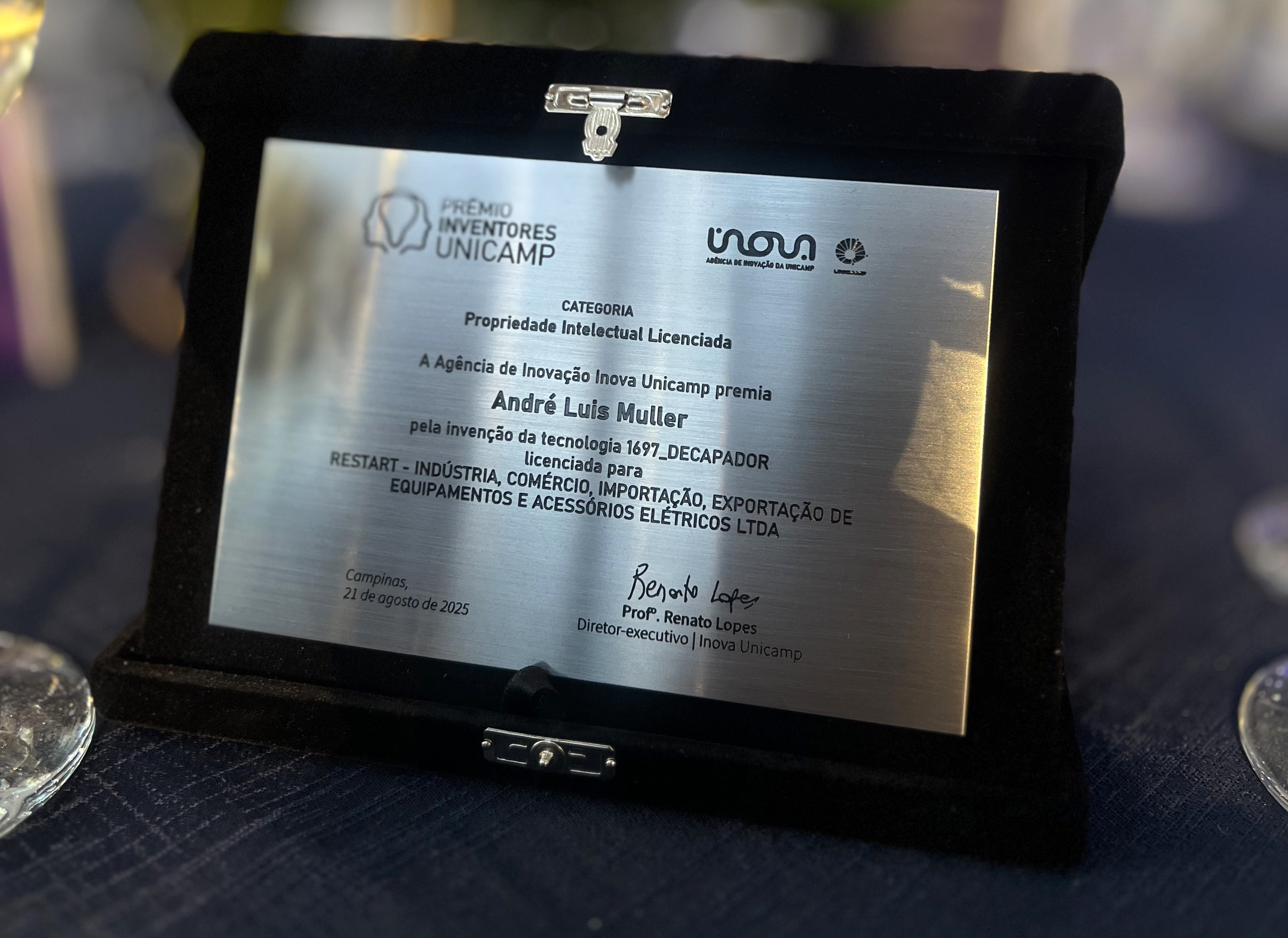 Premiação Unicamp Restart Brasil - Decapador de Cabos